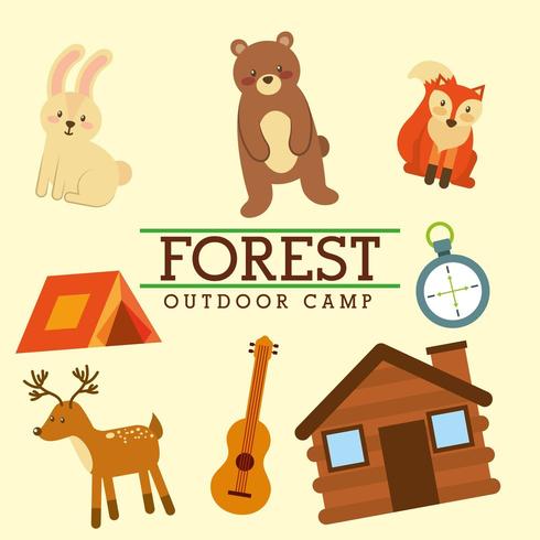 forest outdoor camp vector