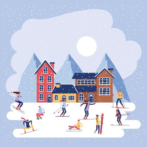 winter vacations christmas vector