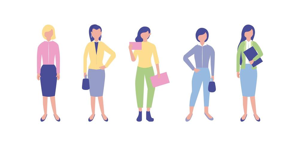 Conjunto de mujeres de negocios vector