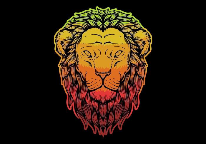 Colorful Lion head vector