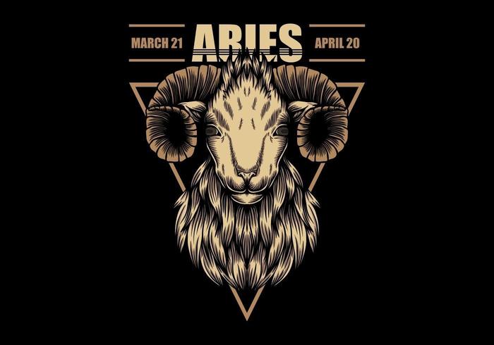 Aries zodiac sign vector
