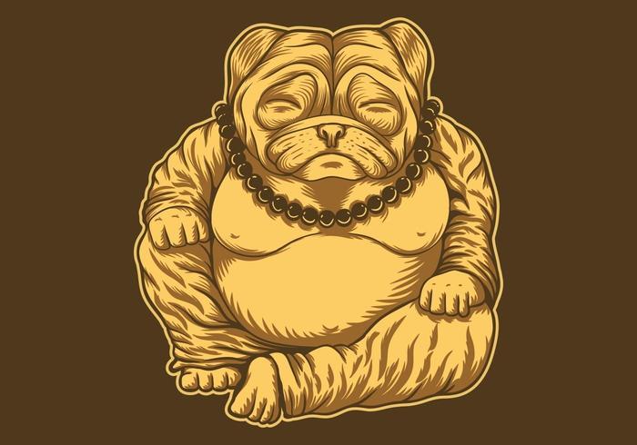 Budai Pug illustration vector