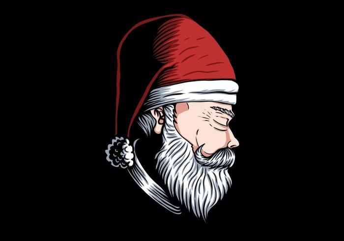 Santa face in side position vector