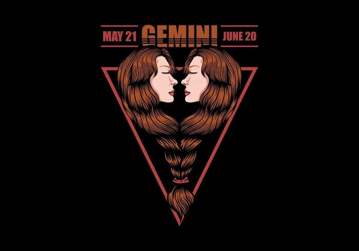 Gemini zodiac sign vector