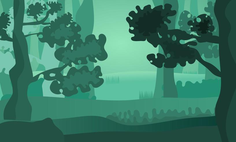 Modern green abstract shapes forest landscape vector