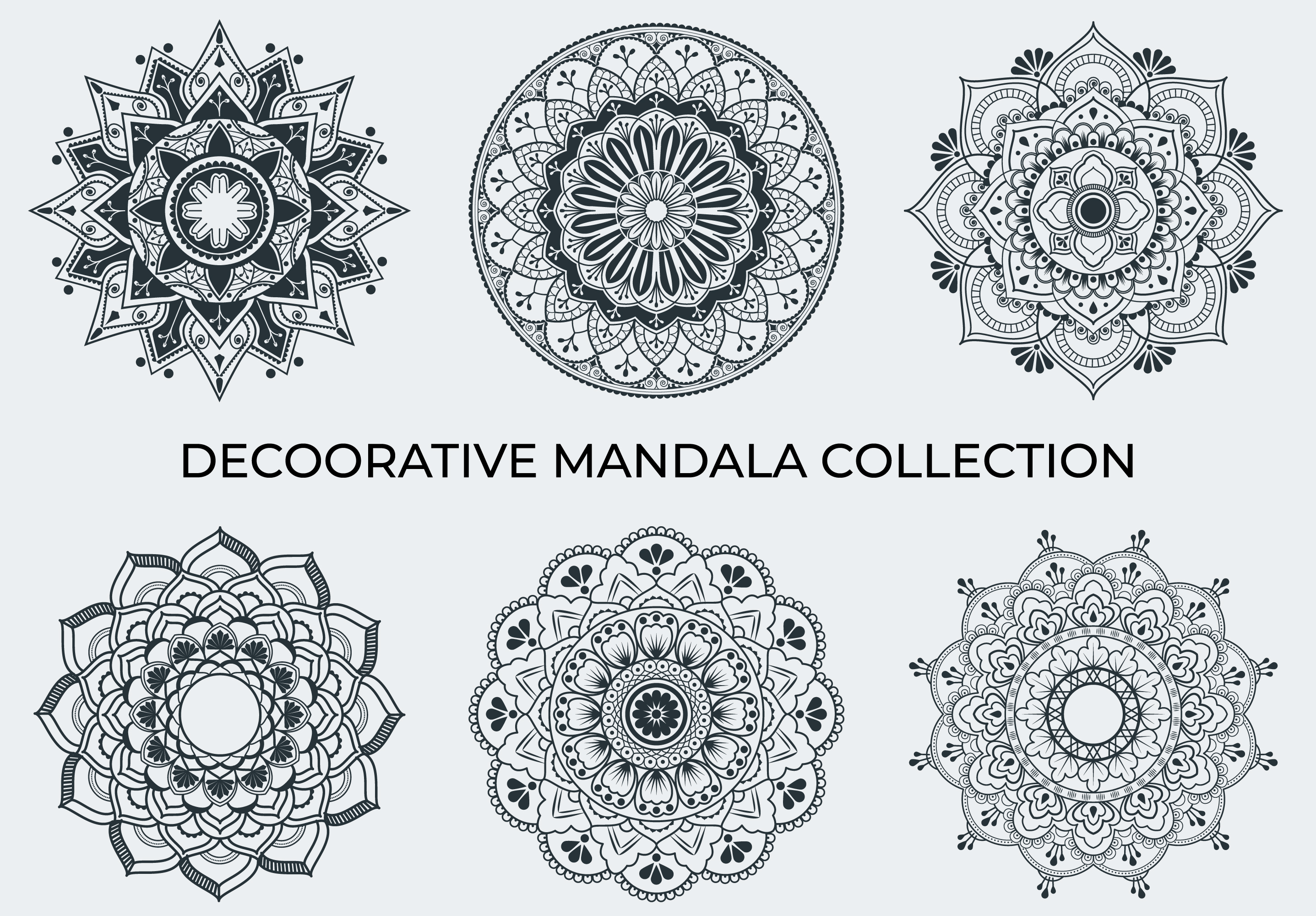 Download Round mandala set isolated on white background - Download ...