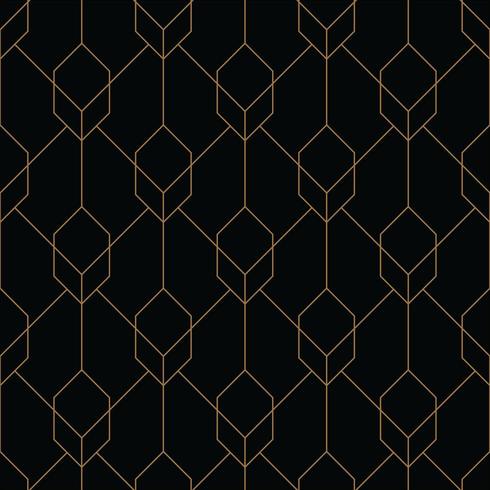 cube seamless art deco geometric pattern vector