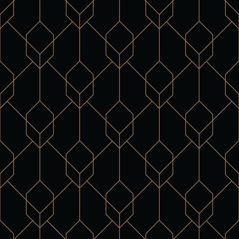 cube seamless art deco geometric pattern vector