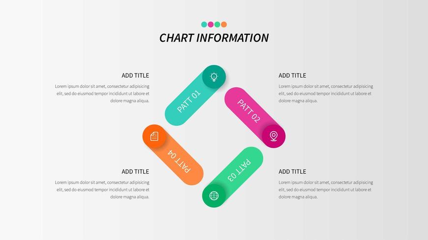 Ciclo 4 pasos infografía vector