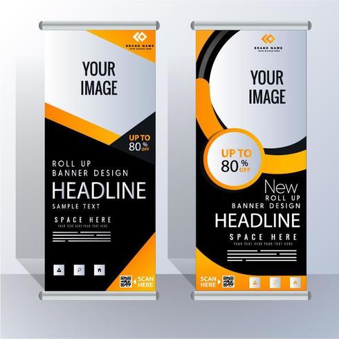 Vertical Roll Up Banner de negocios modernos vector