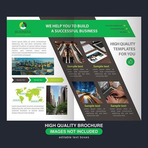 Modern Green and Brown Section Business Brochure Template vector