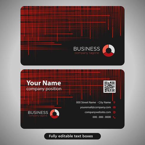 Red Lines Cross Hatch Business Card vector
