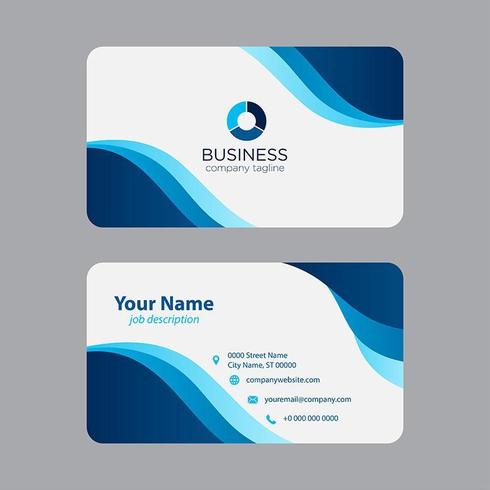 Simple Curves Blue Business Card vector