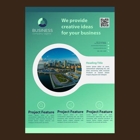 Modern Green Circular Cutout Business Brochure vector