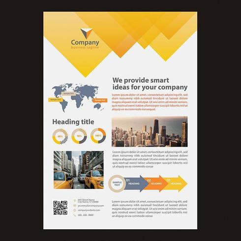 Diseño de folleto de negocios de diseño de triángulo moderno amarillo vector