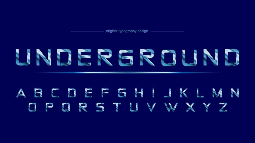 Blue Chrome Steel Sports Artistic Font vector