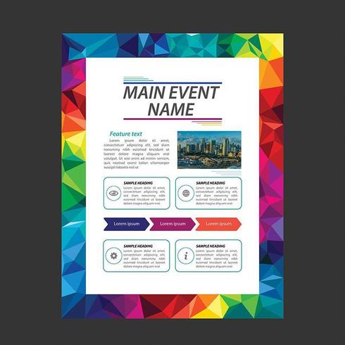 Colorful Bright Polygon Business Brochure Template vector