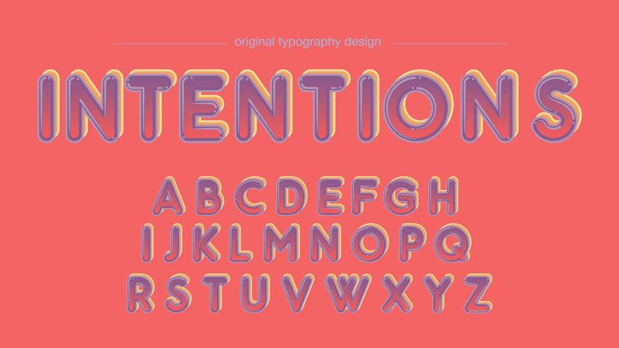 Rounded Cartoon Gradient Purple Artistic Font vector