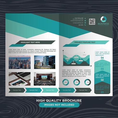 Modern Green and Gray Diagonal Line Business Brochure Template vector
