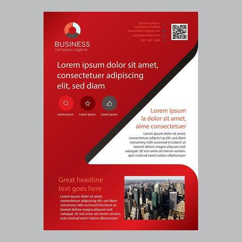 Red Business One Page Brochure Template vector