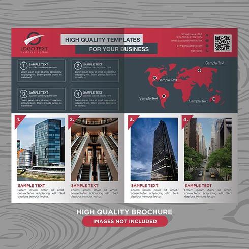 Red Grey Sectioned Business Brochure Template vector