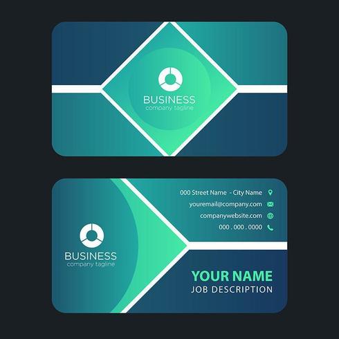 Abstract Green Diamond Business Card Template vector