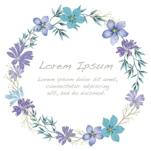 Watercolor flower frame with text space. vector