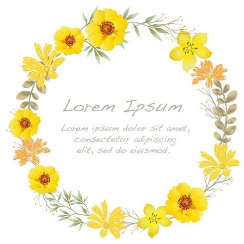 Watercolor flower frame with text space.