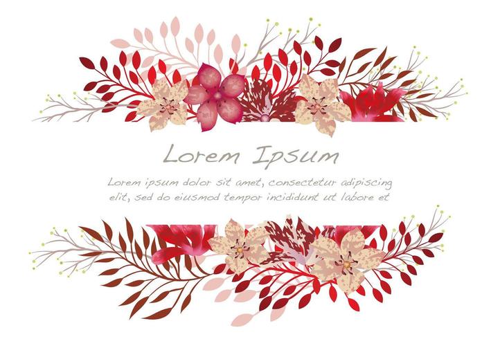 Watercolor flower background illustration with text space. vector