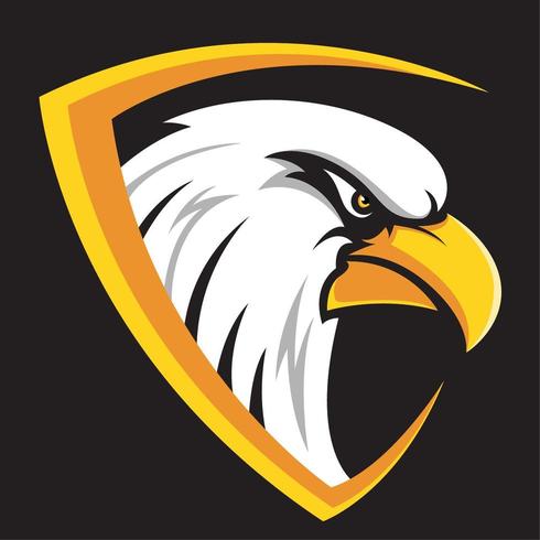 Eagle head in shield design vector