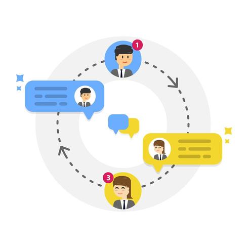 New Chat messages notification speech bubbles with user icons vector