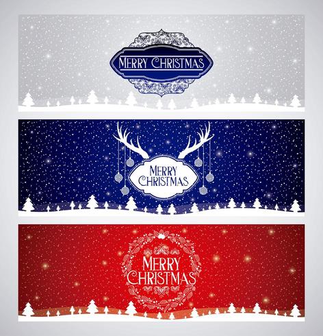 Merry Christmas Banners vector