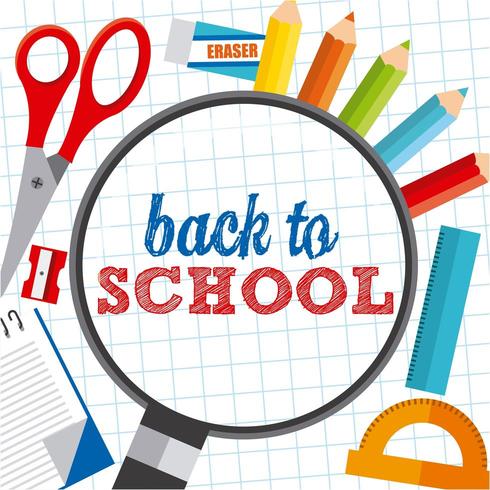 back to school design with scissors, pencils and rulers vector