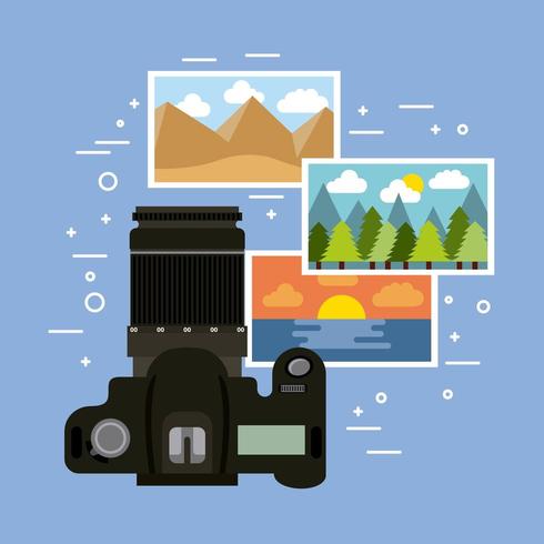 photographic camera with images  vector