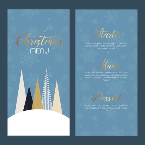 Diseño decorativo de menú navideño vector