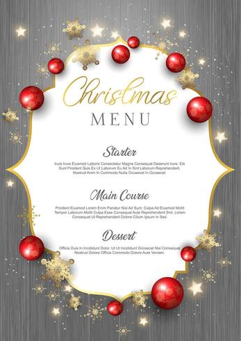 Christmas menu on wood texture vector