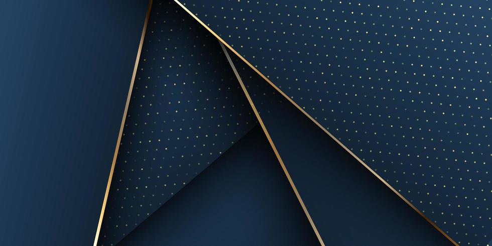 Elegant navy and gold 3d banner design vector