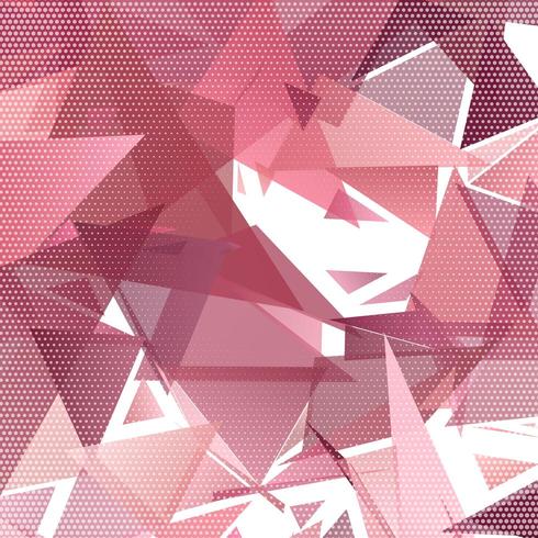 Abstract pink low poly design  vector