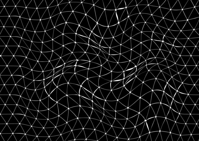 Connecting lines and dots with warped effect vector