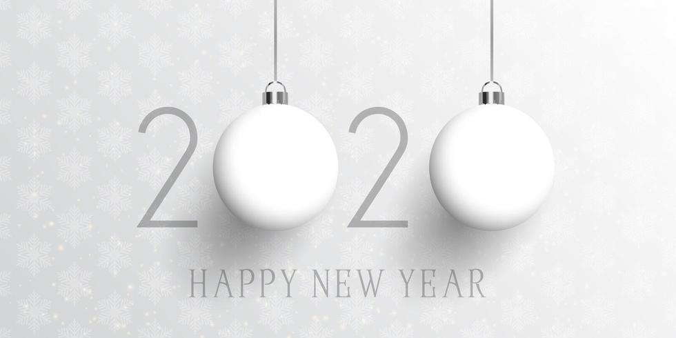 Happy New Year bauble banner vector