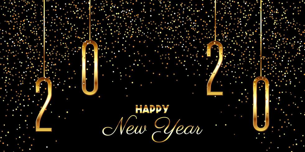 Happy New Year confetti background vector