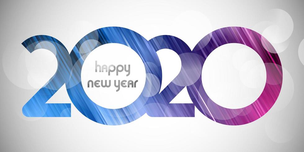 Happy New Year banner with cut out number design vector