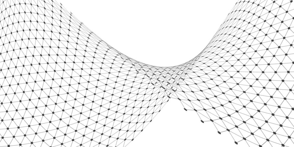Flowing grid in black and white vector