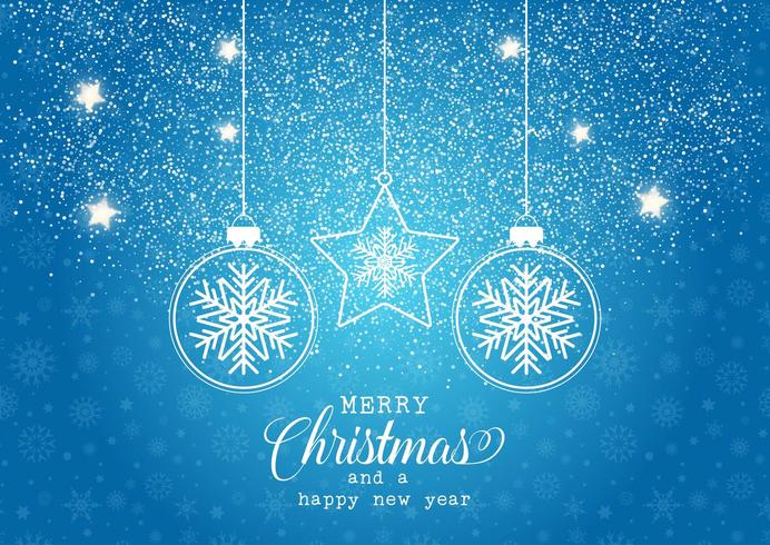 Blue Christmas background with sparkles  vector