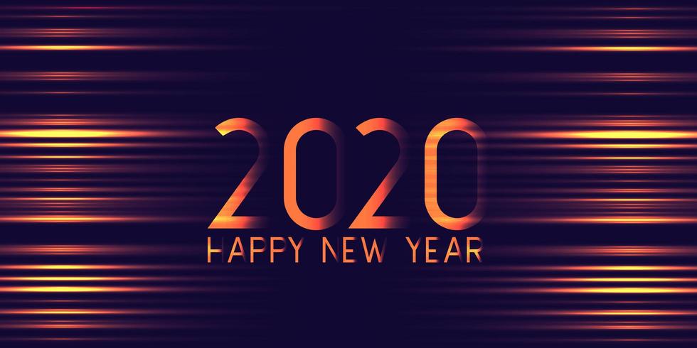 Futuristic glowing Happy New Year banner design vector