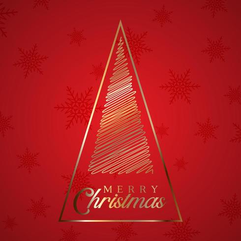 Scribble christmas tree background vector