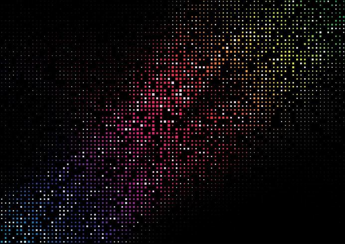 Rainbow colored halftone squares grid design vector