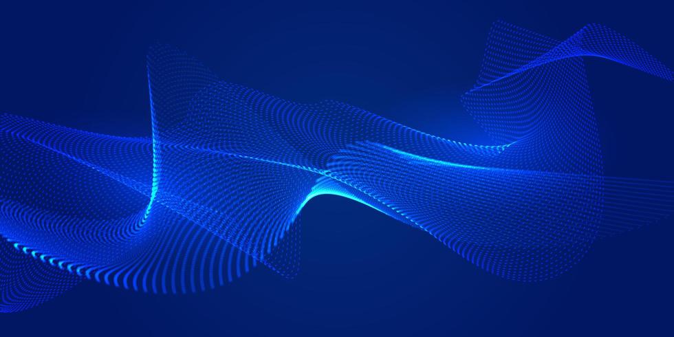 Tech banner with wavy flowing lines  vector