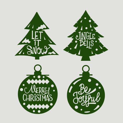 Christmas Quotes On Ornaments  vector