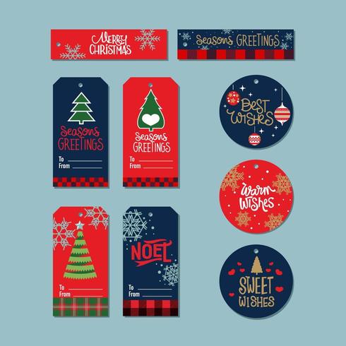 Christmas labels set vector